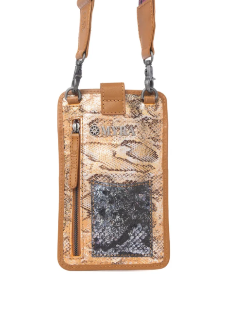 Cedar Snake Print Leather Cell Phone Holder