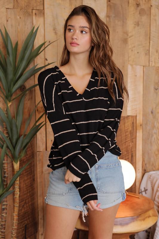 Sweater Stripe Knit Top