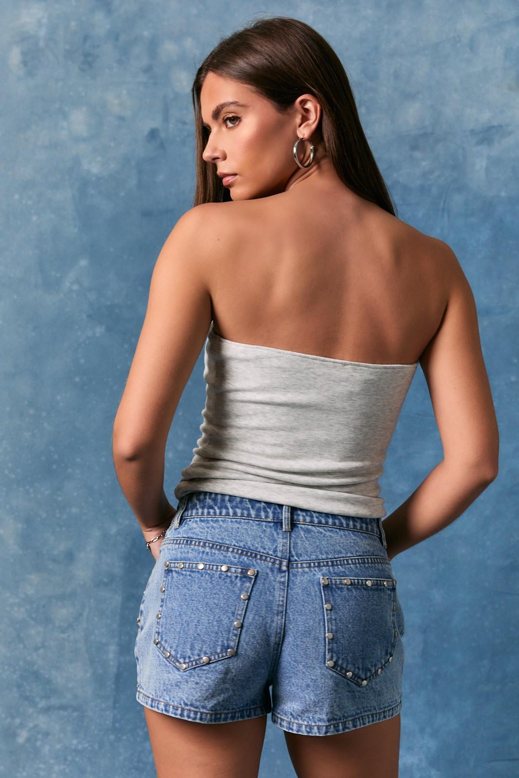 Double Lined Tube Top With "usa" Word On Front