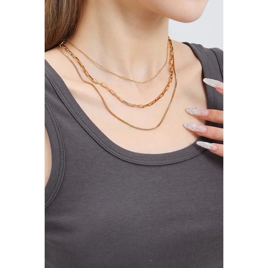18K Stainless Steel Tarnish Free Layered Necklace