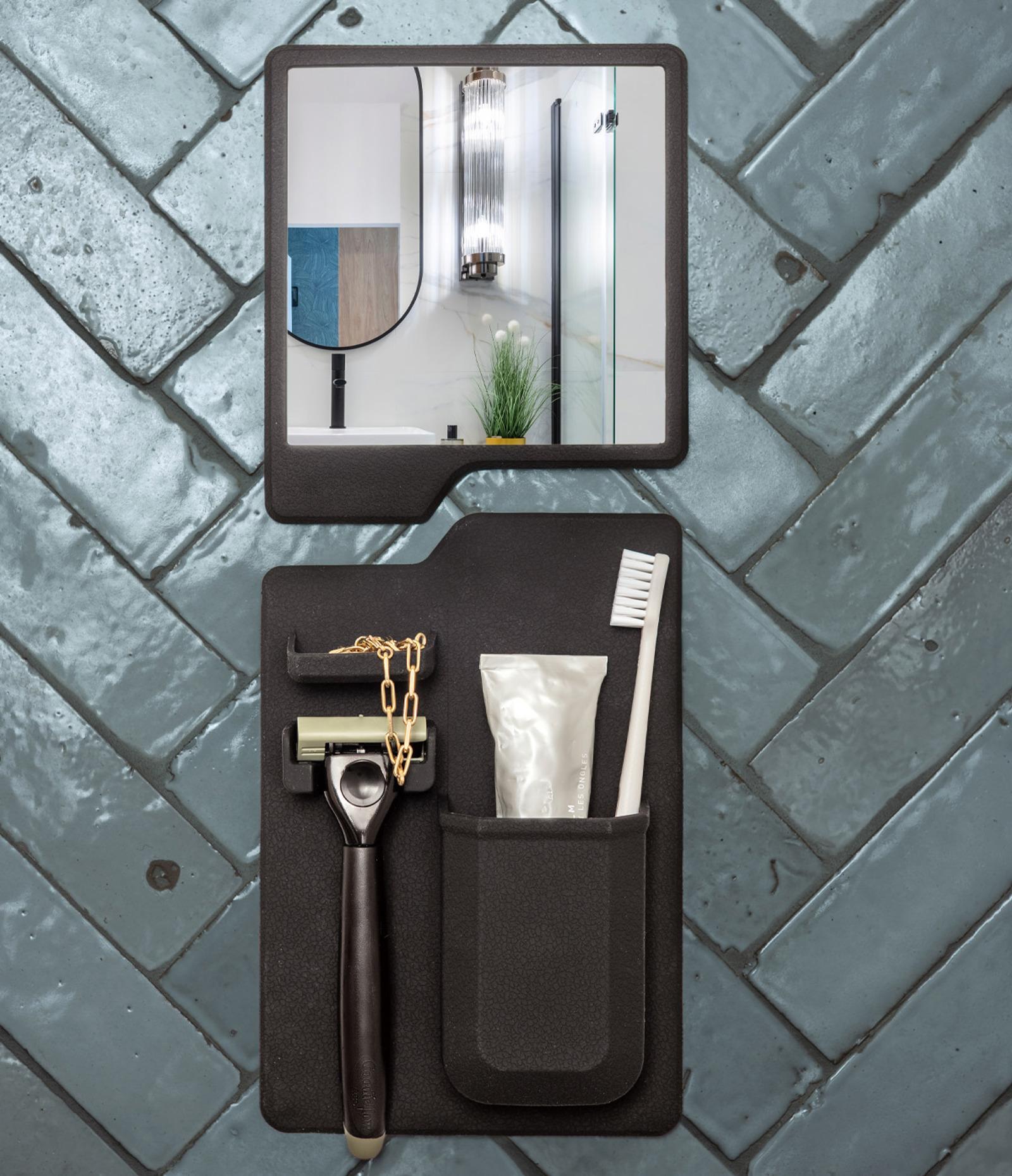Brodeo Drive™ Beardless Leader Fogless Mirror & Shaving Caddy