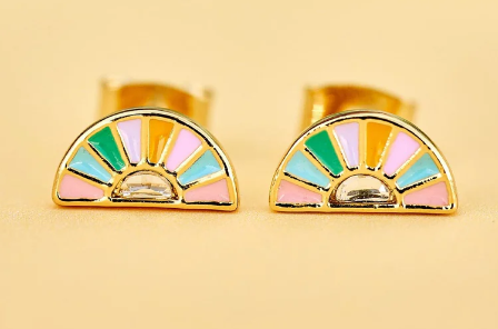 Sunset Striped Stud Earrings
