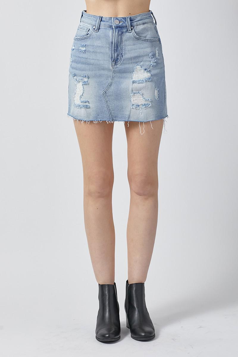 Distressed Mini Skirt