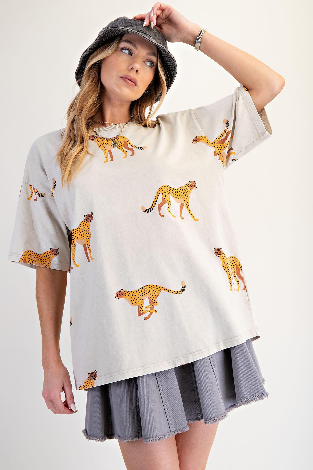 Cheetah Print Jersey Top