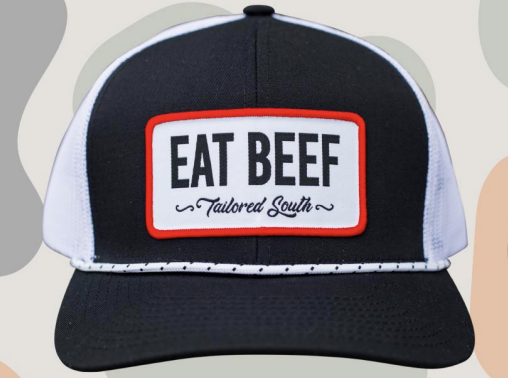 Eat Beef Woven Patch Hat Black