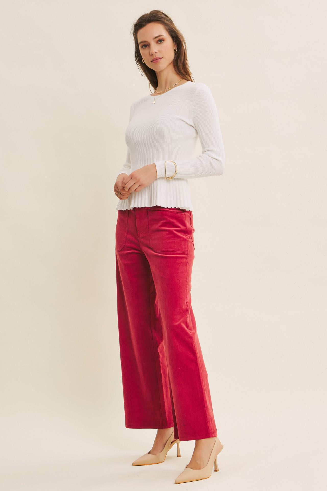 Cozy Chic Corduroy Wide-leg Pants