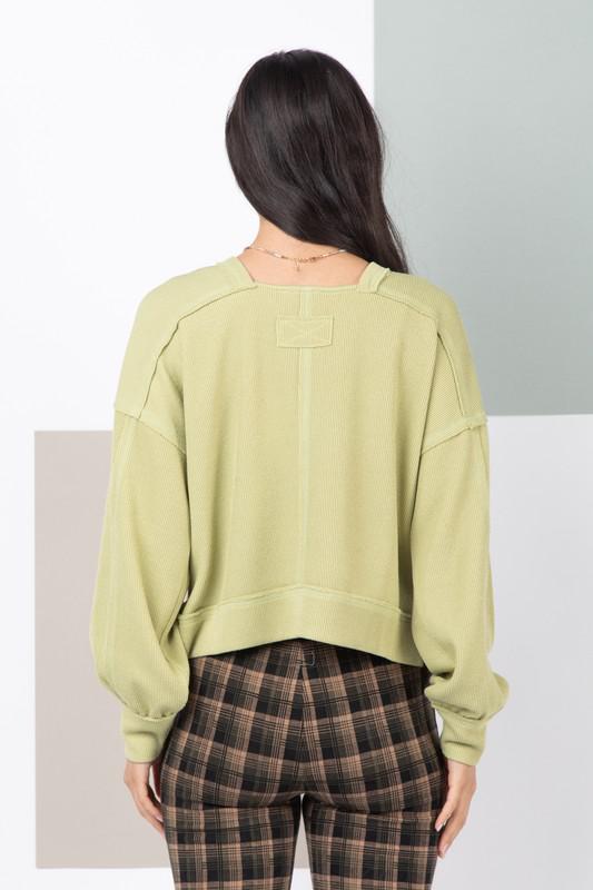 Lime Raw Edge Top