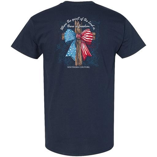 Classic American Bow Cross - Navy Tee