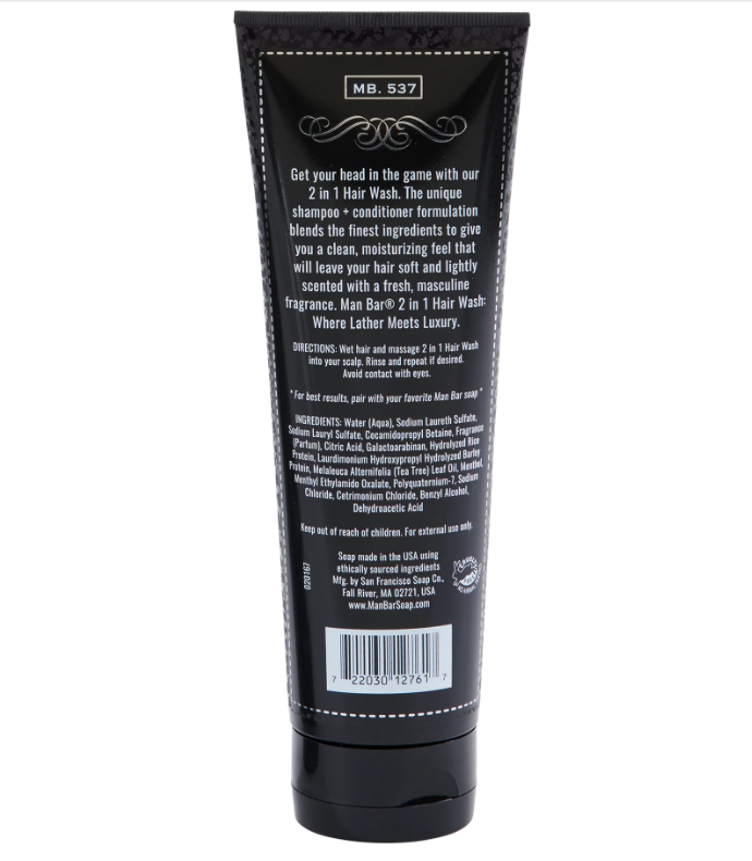MAN BAR® 2-in-1 Hair Wash - 8.5oz - Midnight Amber