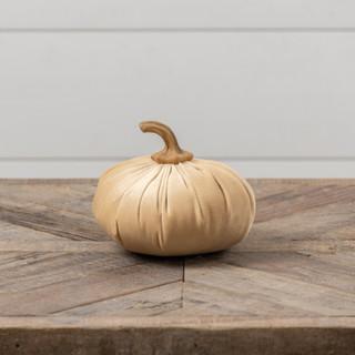 5" Off Yellow Fabric Pumpkin