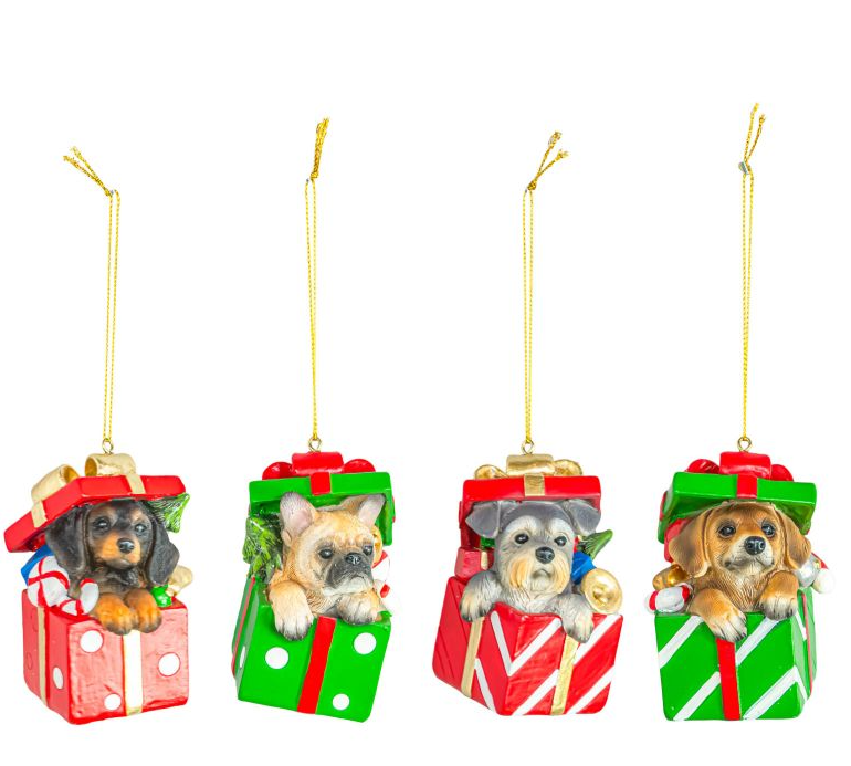 Gift Box Pupper Ornament