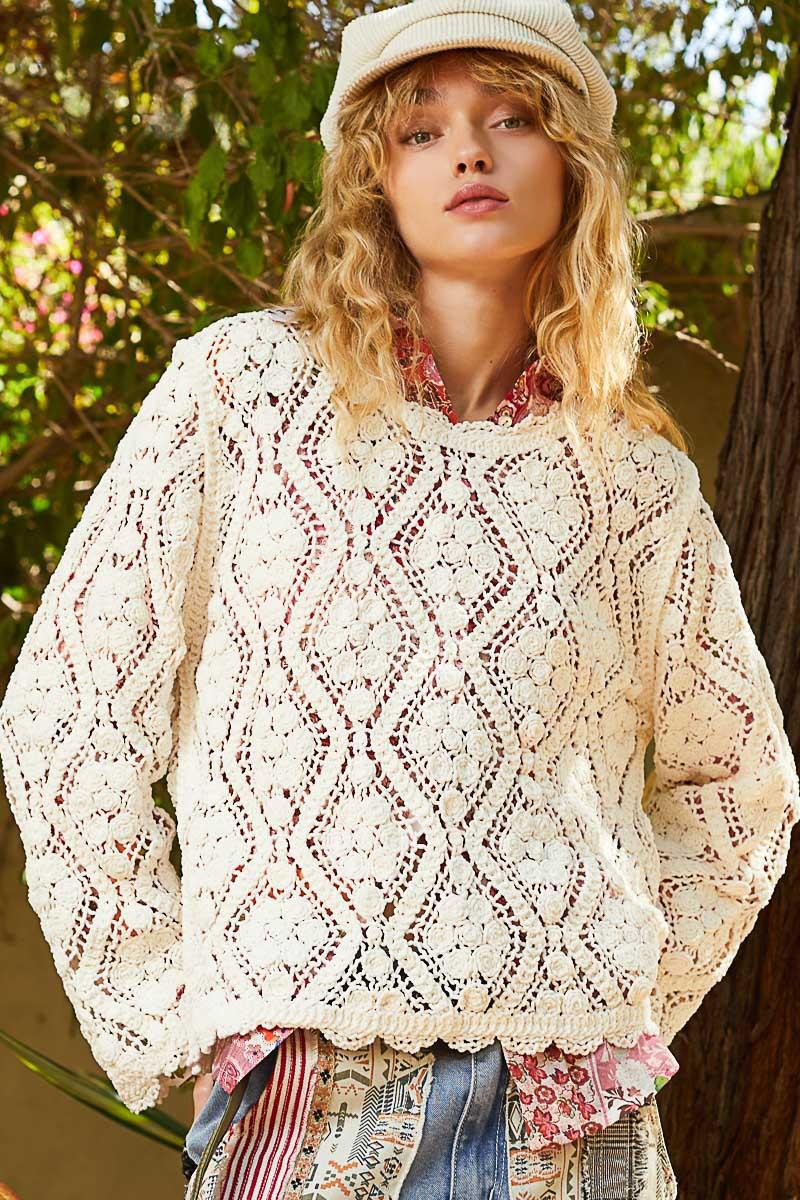 Open Knit Crochet Sweater