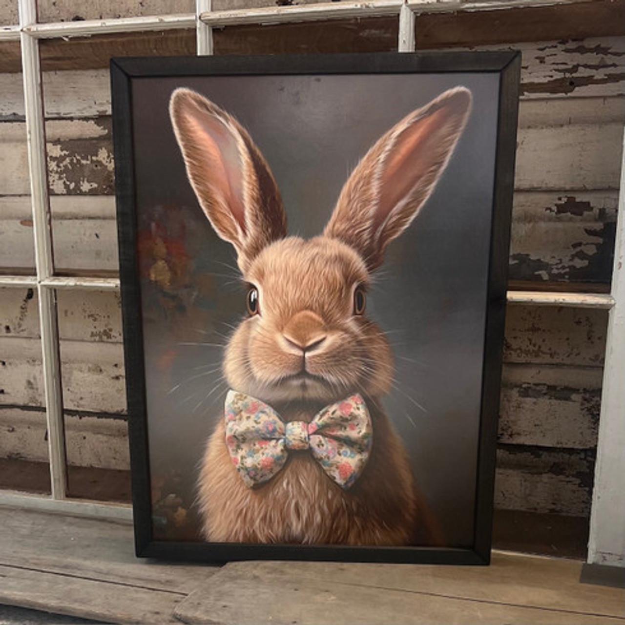 Brown Easter Bunny Portrait Box Frame 18x24