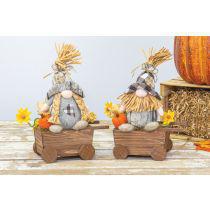 Barn Plaid Gnome Wheelbarrow