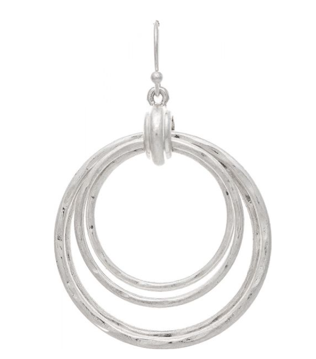 Silver Four Rings Bundle Earring