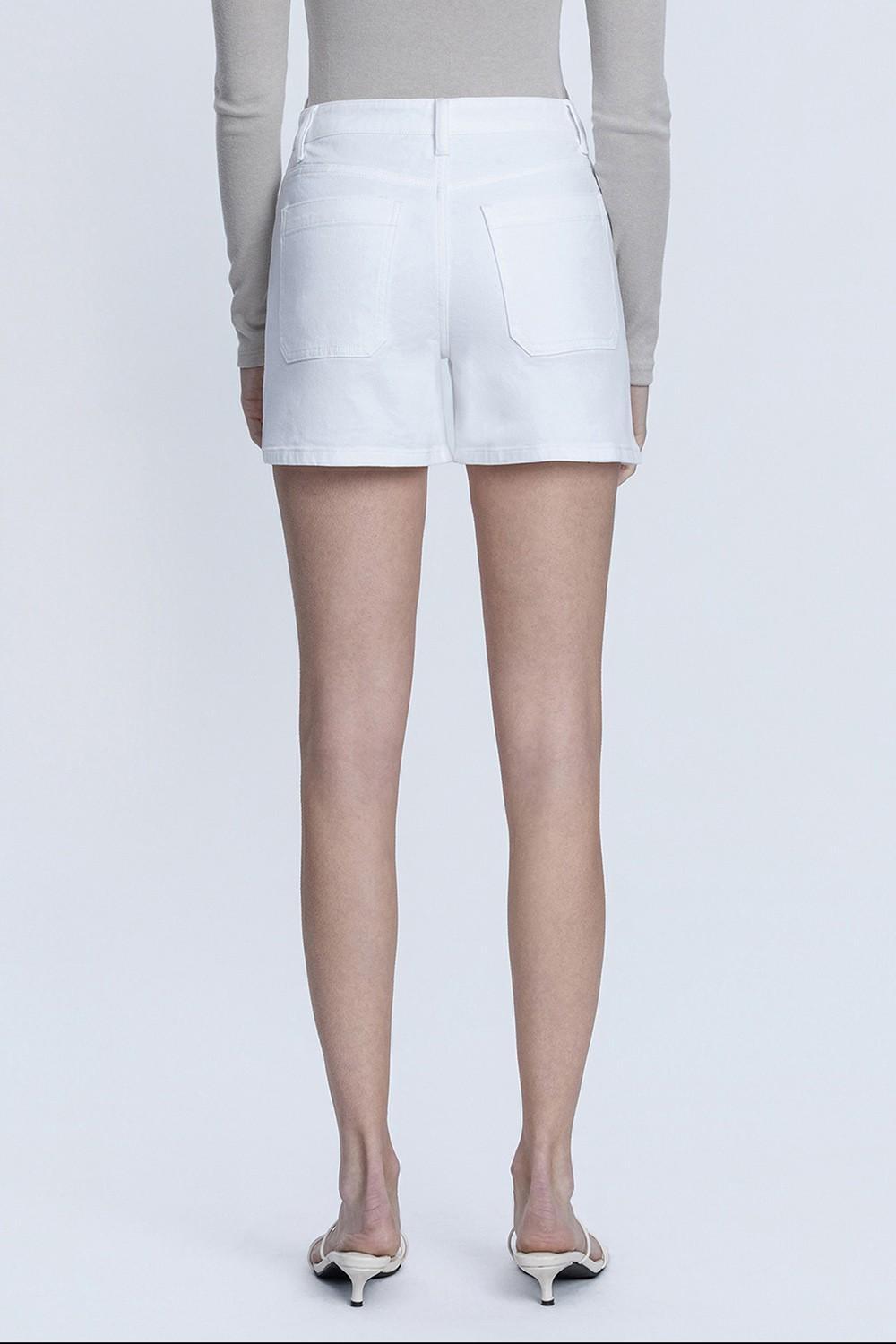 Super High Rise Optic White Mom Shorts