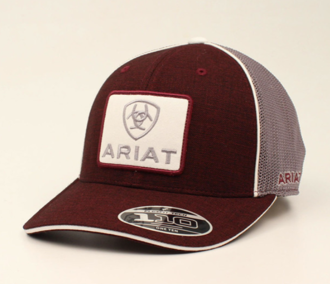 ARIAT LARGE LOGO PATCH MAROON HAT