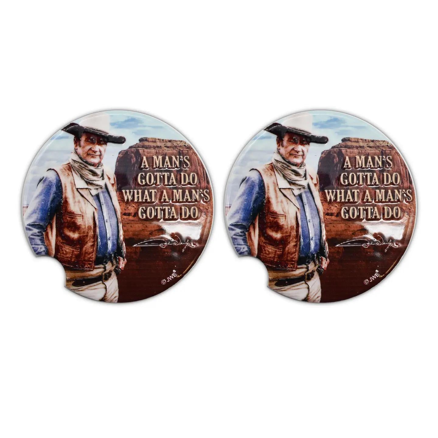 John Wayne Car Coasters Set - Standing