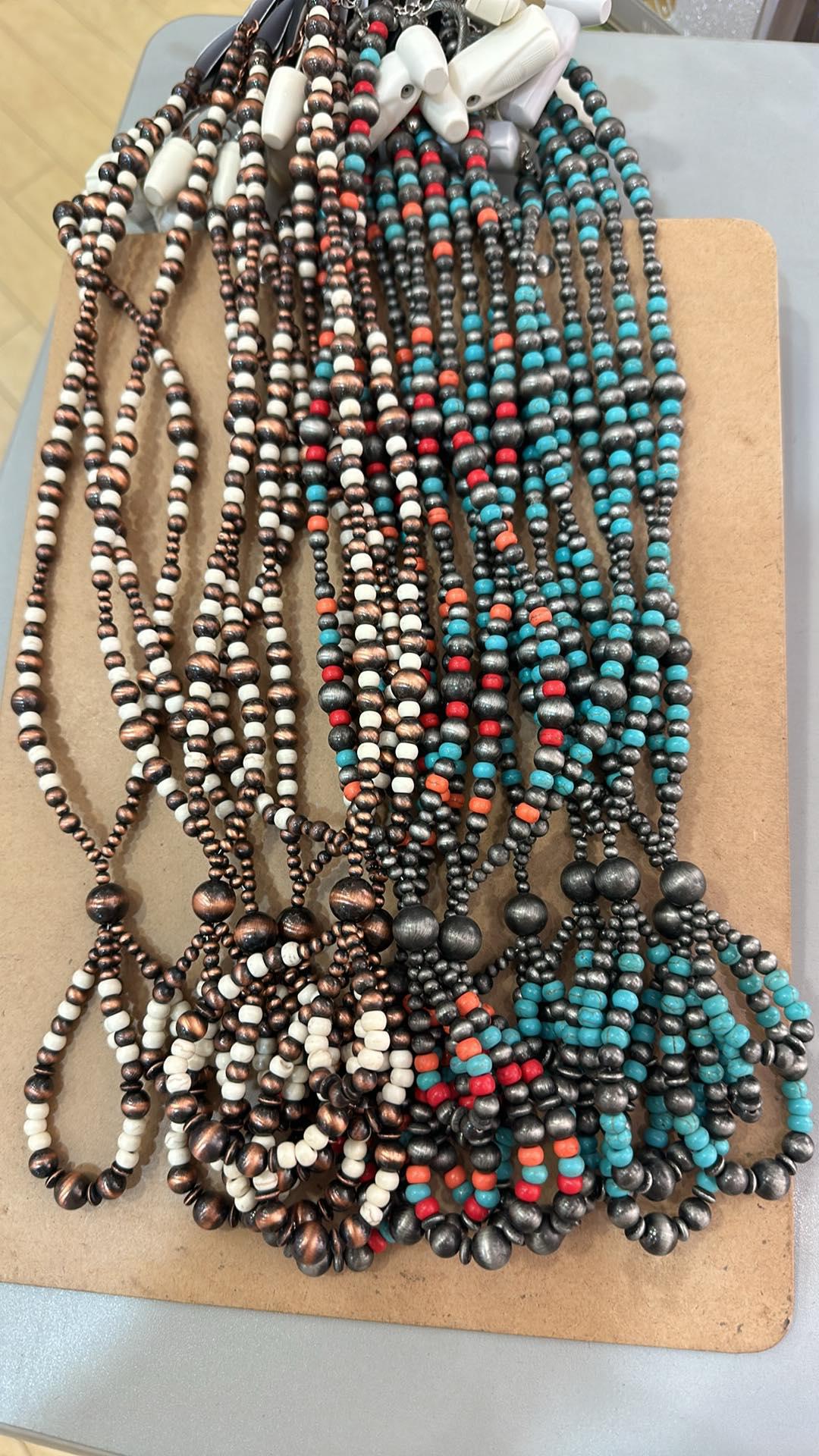 Silver Teardrop Bead Necklace