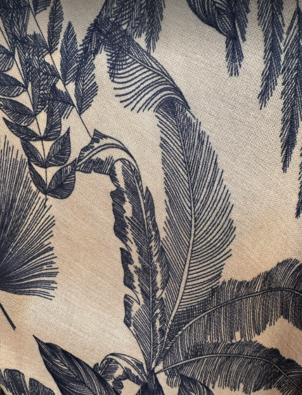 Tropical Leaves Graphic Print Kimono