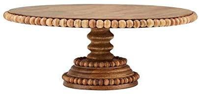 Beaded wooden Pedestal Tray