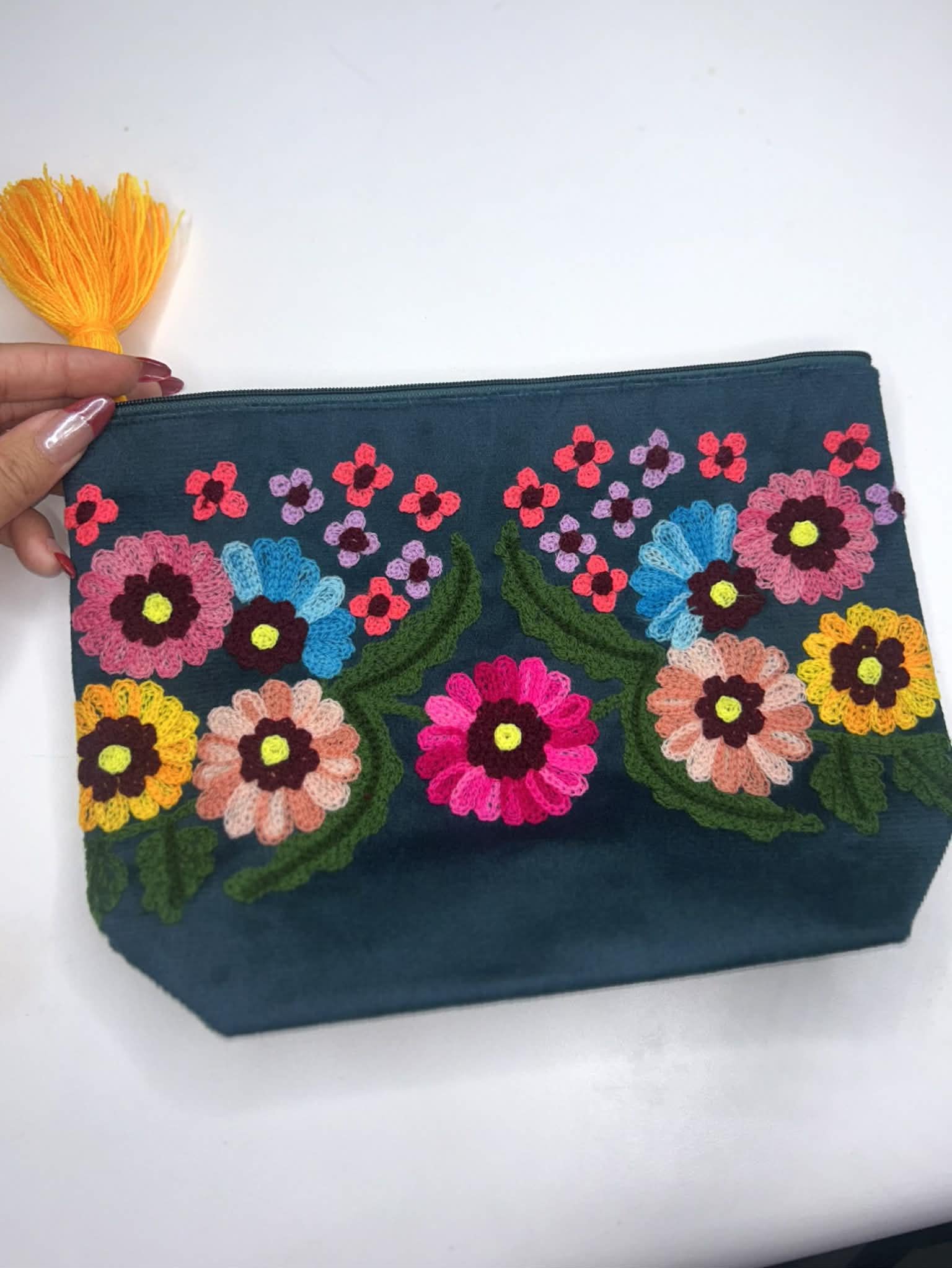 Embroidered Make-Up Bag/Clutch