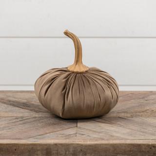 9" Brown Fabric Pumpkin