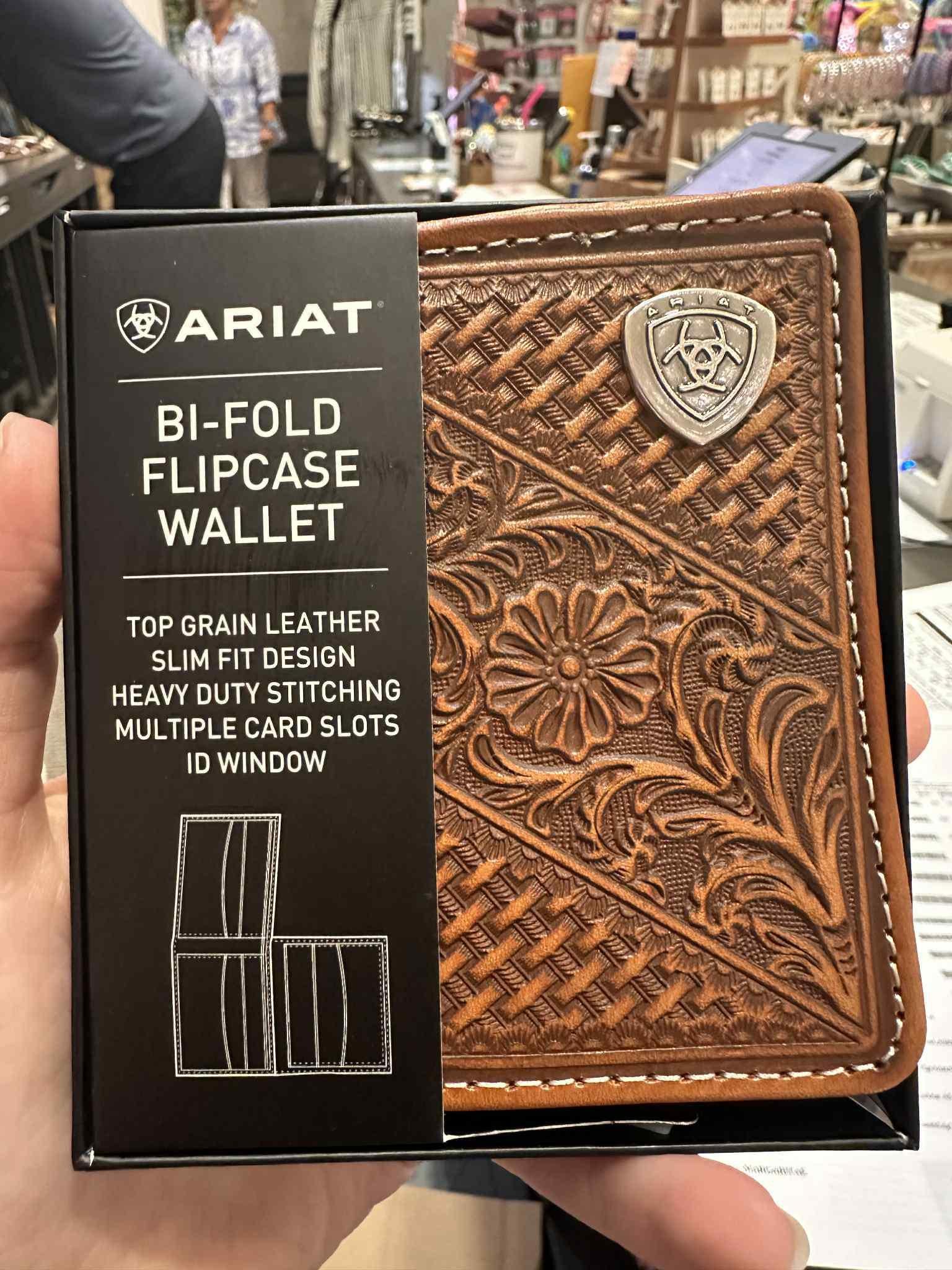 Ariat Basket Woven Floral Shield Wallet