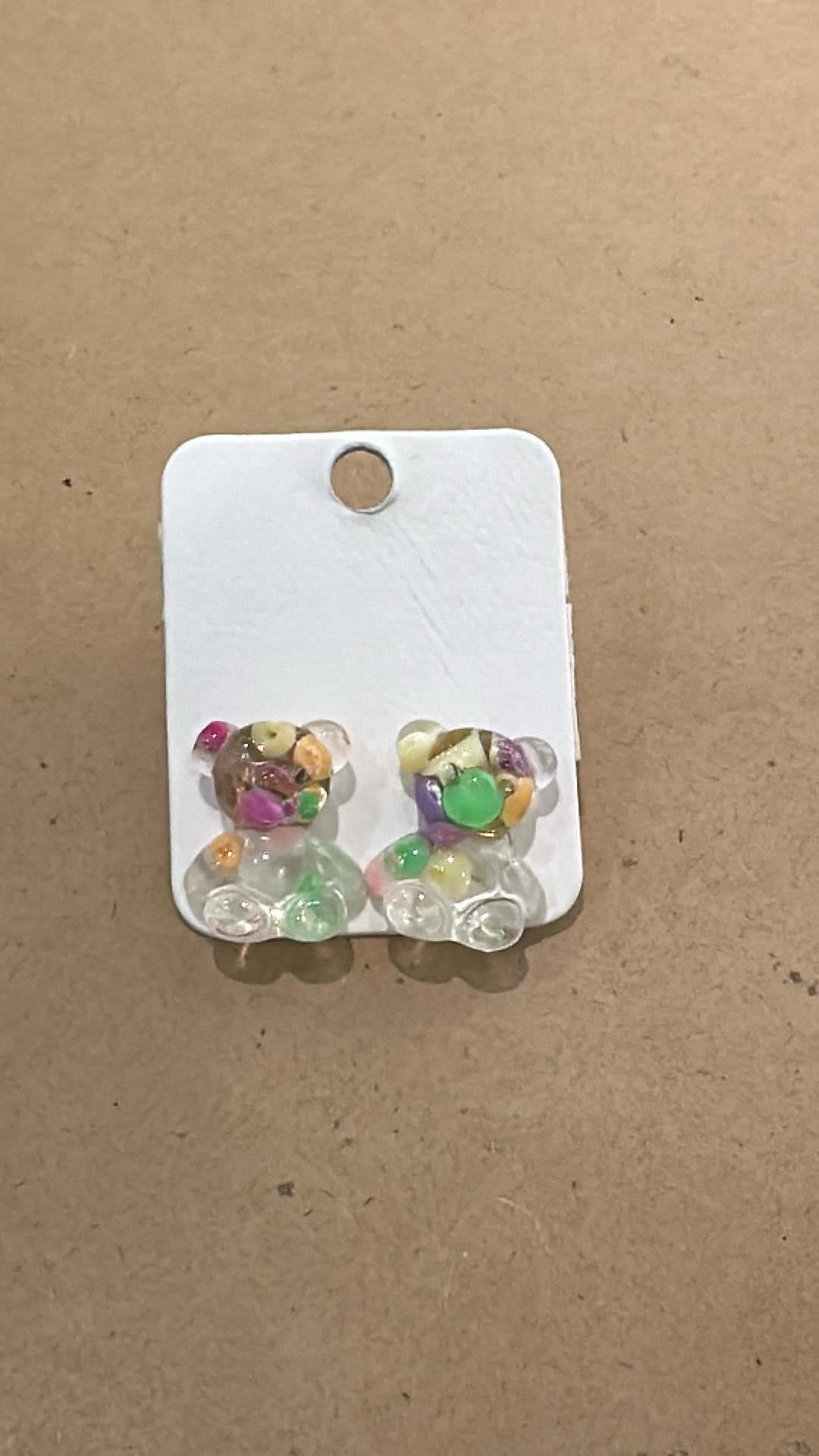 Beaded Gummy Bear Earrings