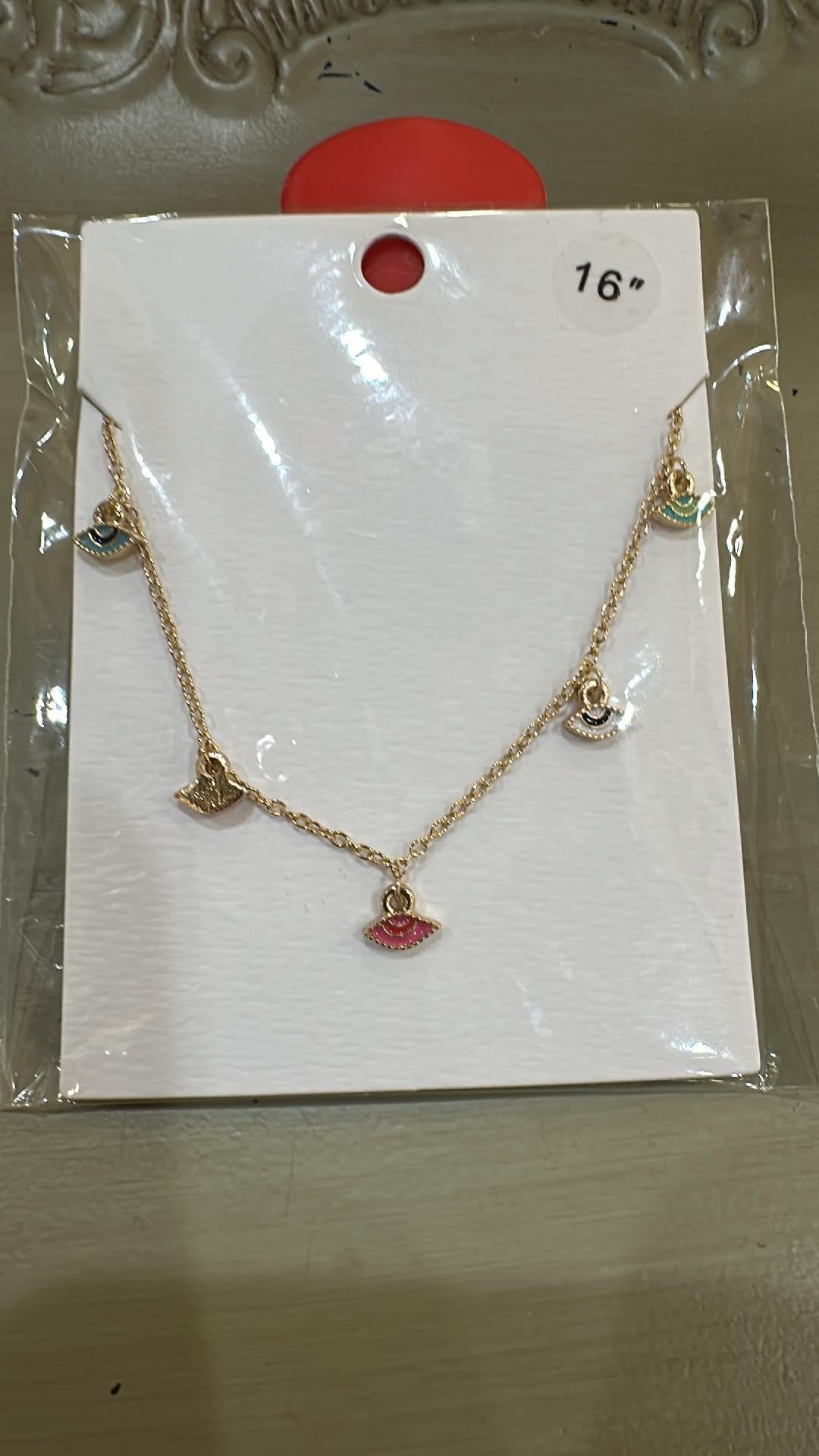 Multi Eye Charm Necklace