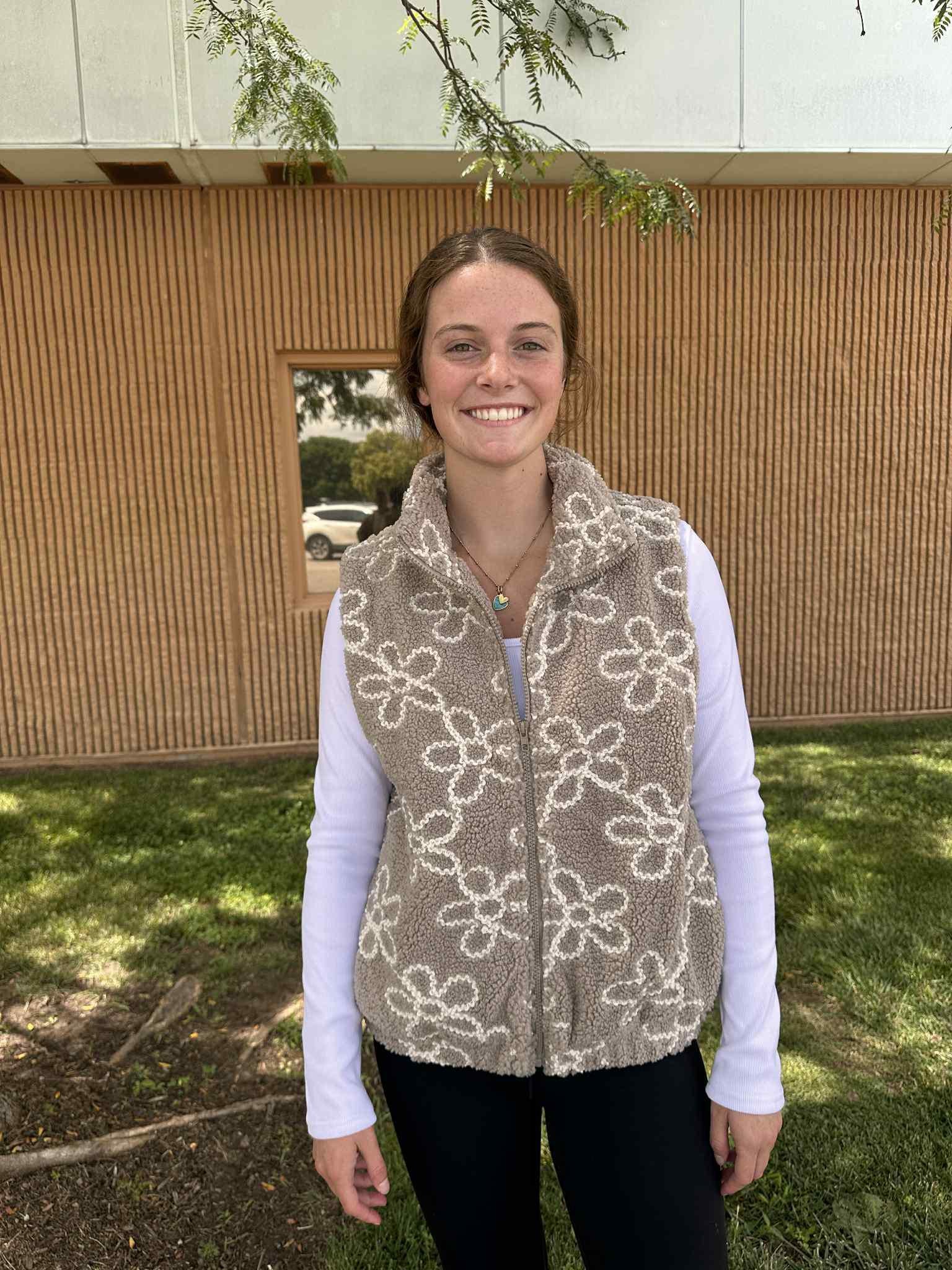 Tan Floral Vest