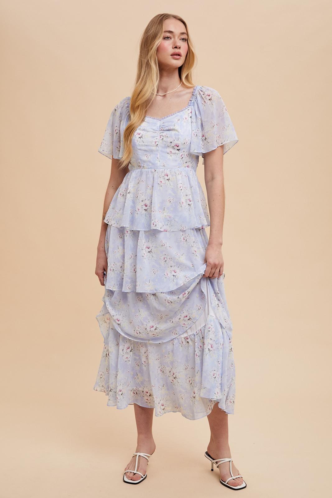 Floral Tiered Flounce Dress