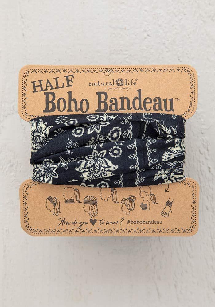 Black Mandala Cream Half Boho Bandeau