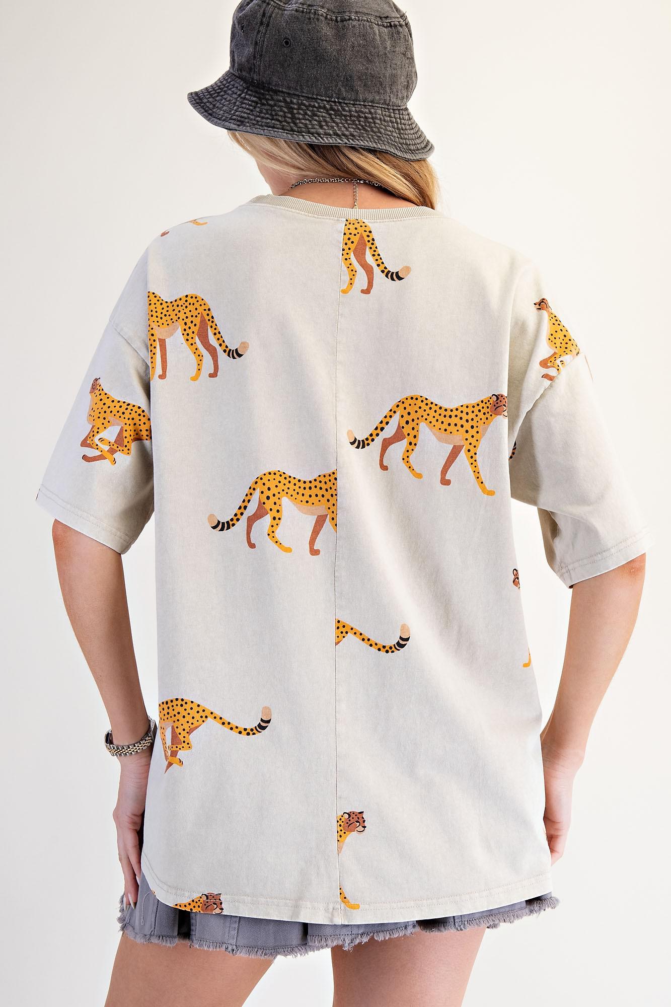 Cheetah Print Jersey Top