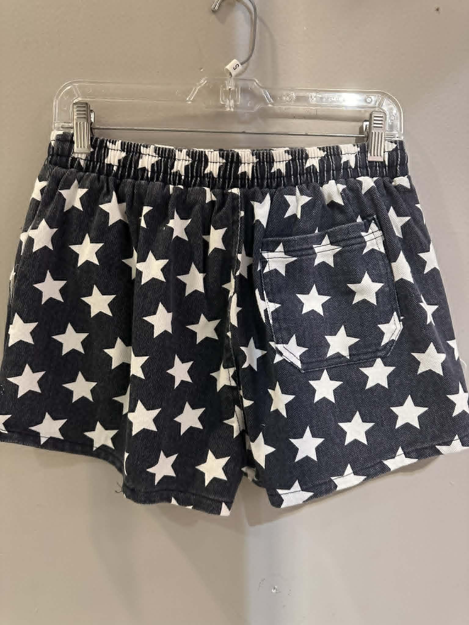 Navy White Star Drawstring Shorts