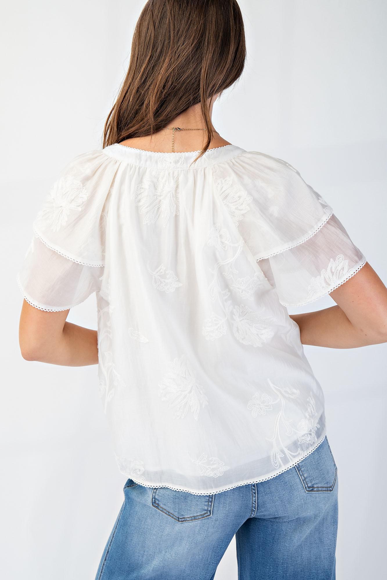 Ivory Embroidered Blouse