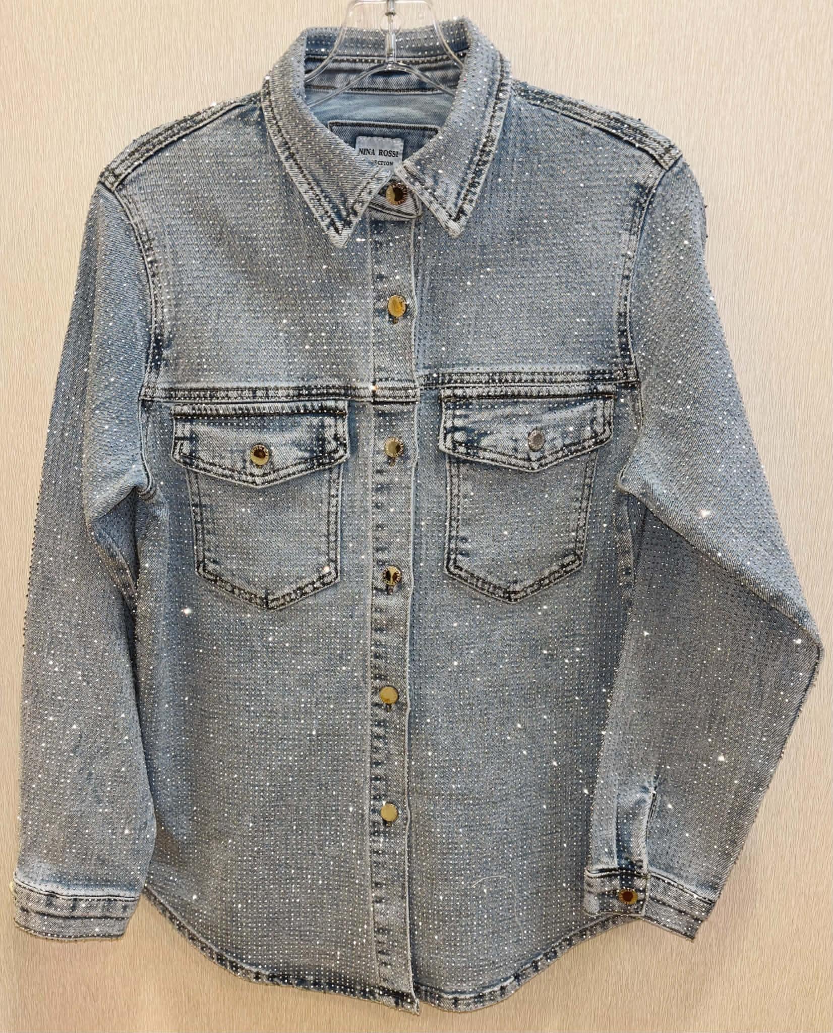 Nina Rossi Fully Embellished Denim Jacket