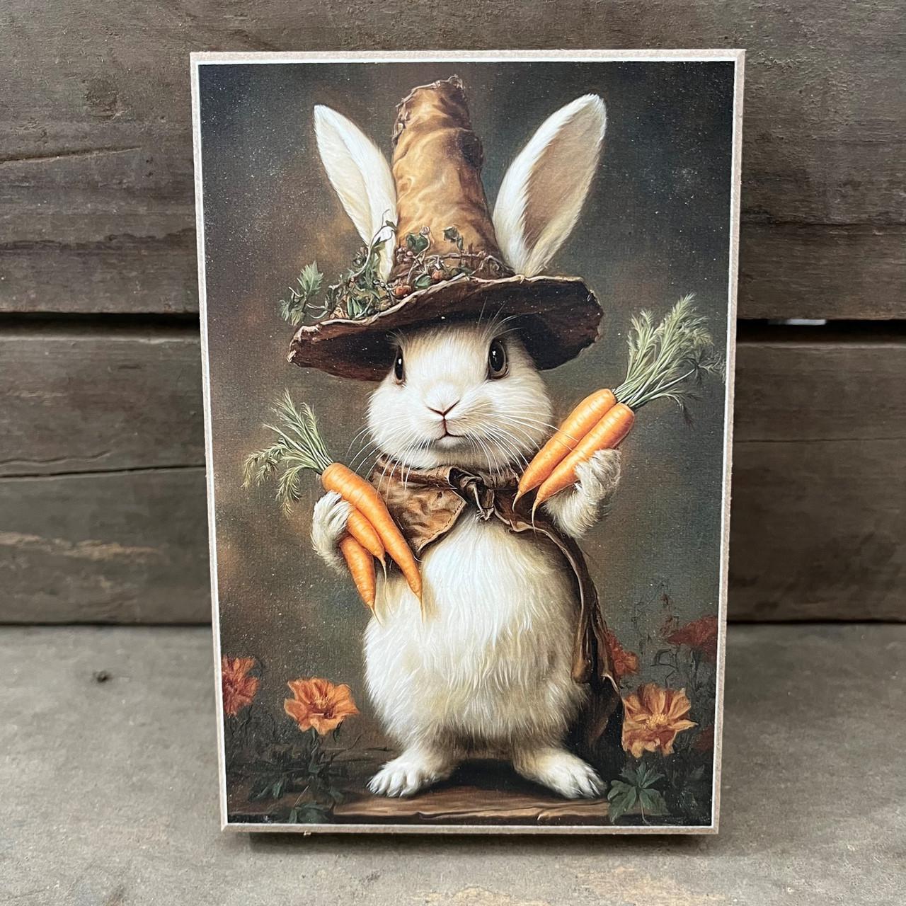 Fall Bunny Carrots 4x6 Block