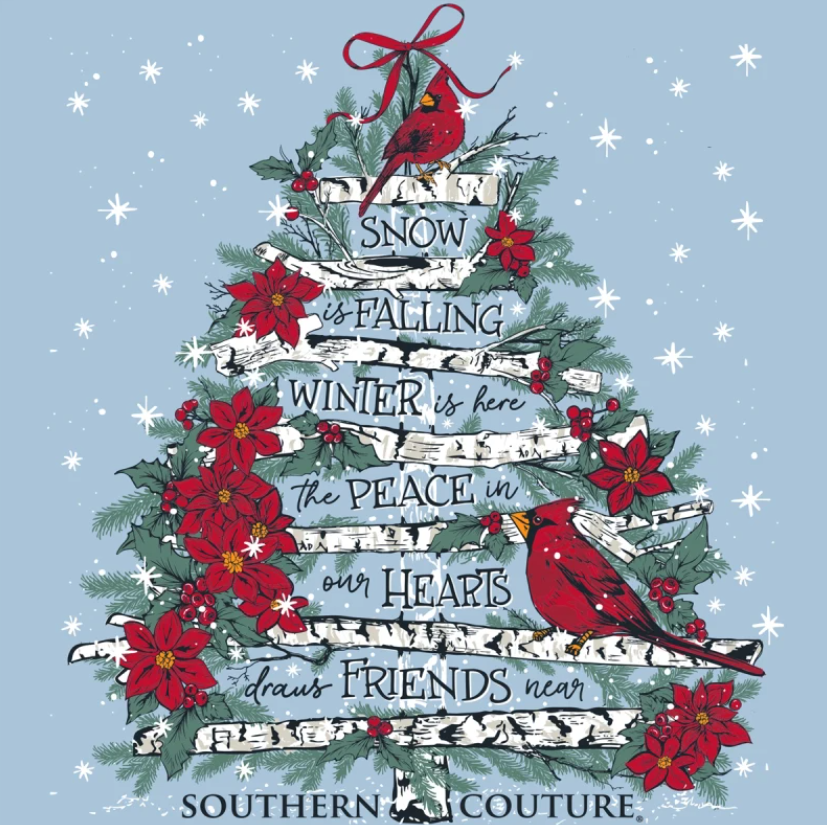 SC Classic Cardinal Bird Tree On LS - Light Blue