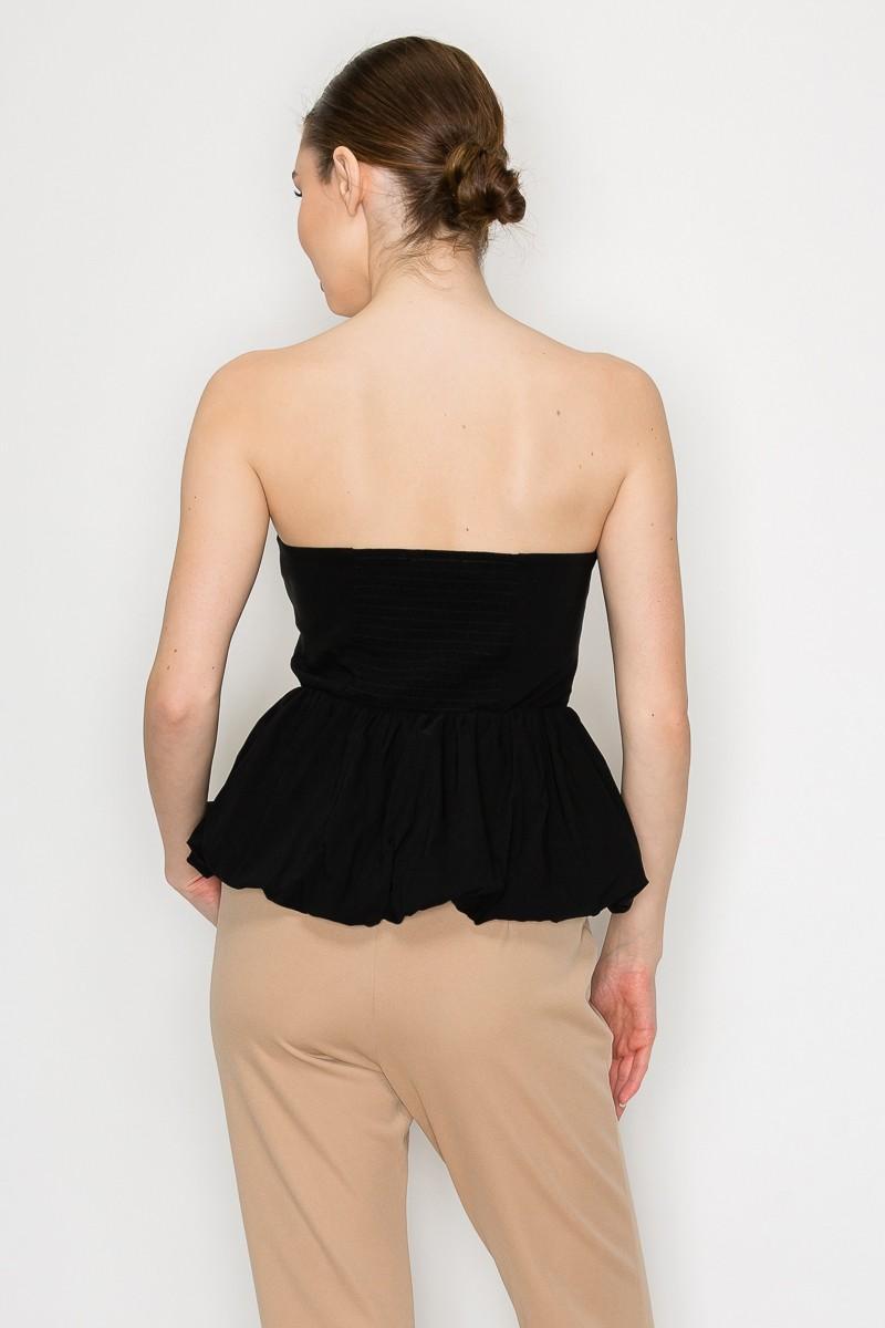Strapless Ballon Smocked Top