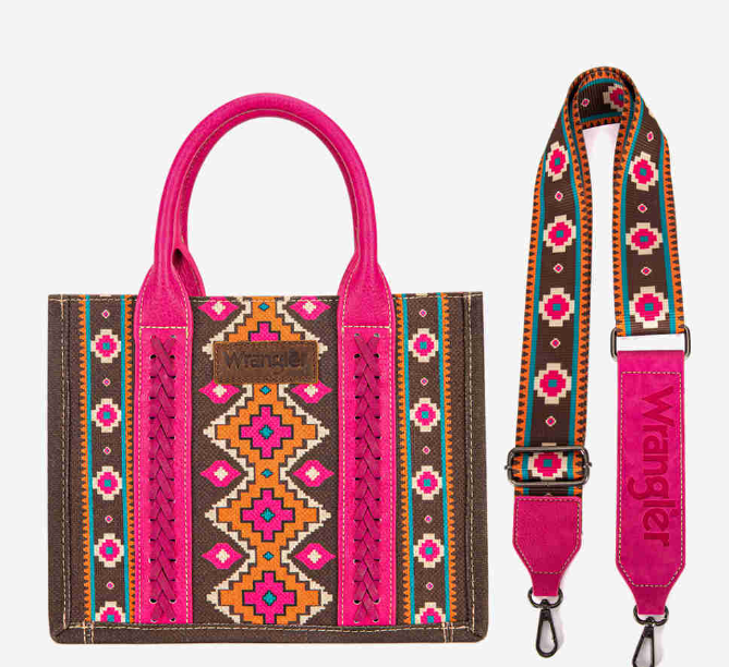 Southwestern Small Dual Sided Print Crossbody Canvas Tote