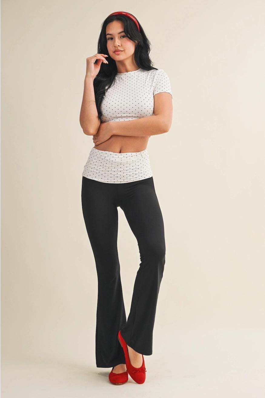 Polka Dot Soft Knit Jersey Crewneck Tee