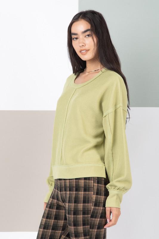 Lime Raw Edge Top