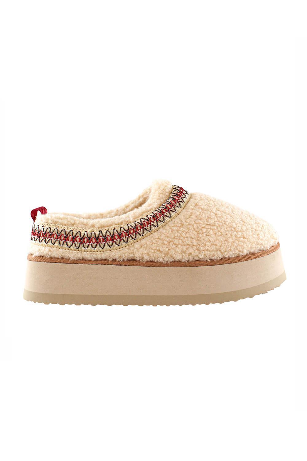 Simply Southern Platform Sherpa Slippers Cream