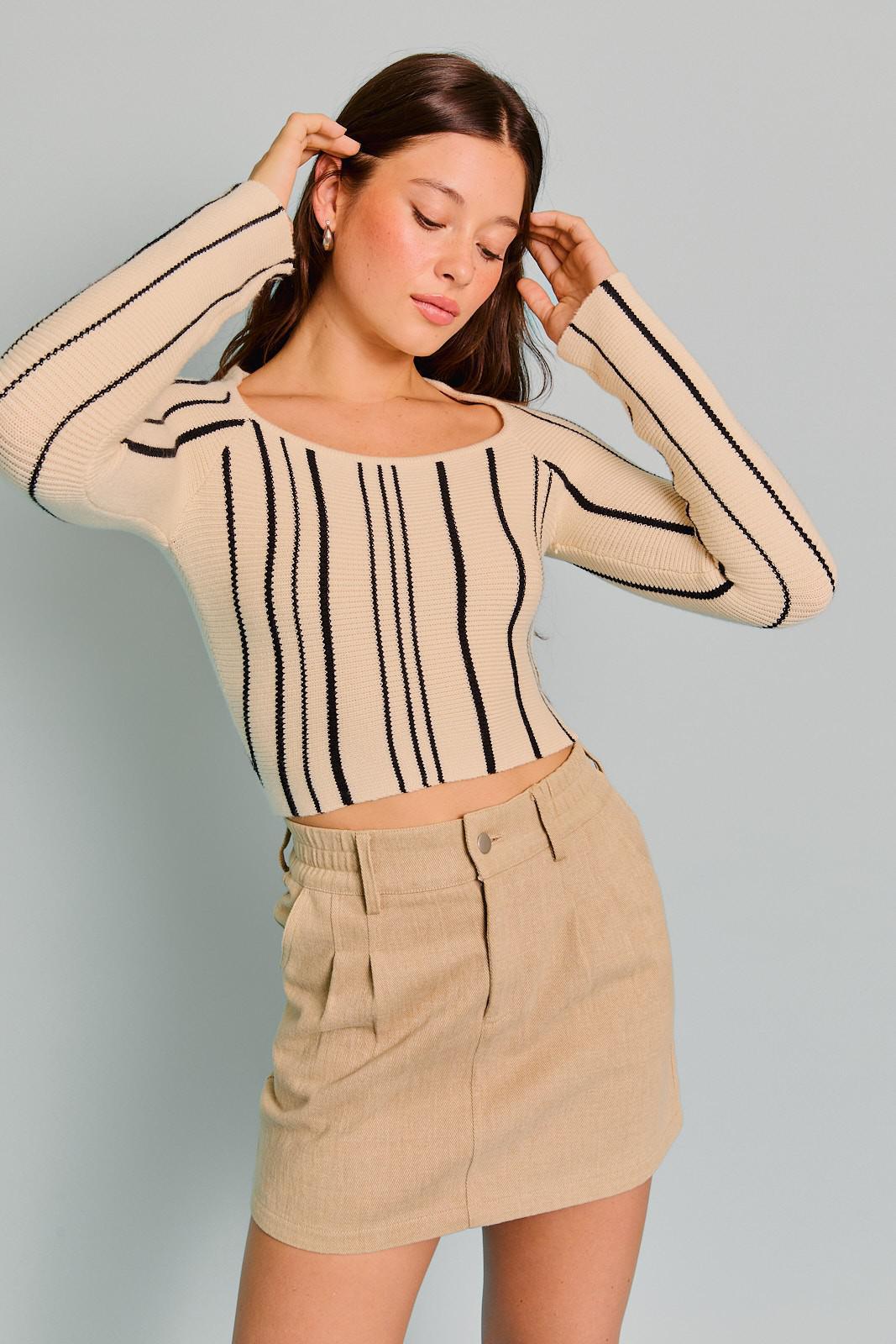 Square Vertical Stripe Top