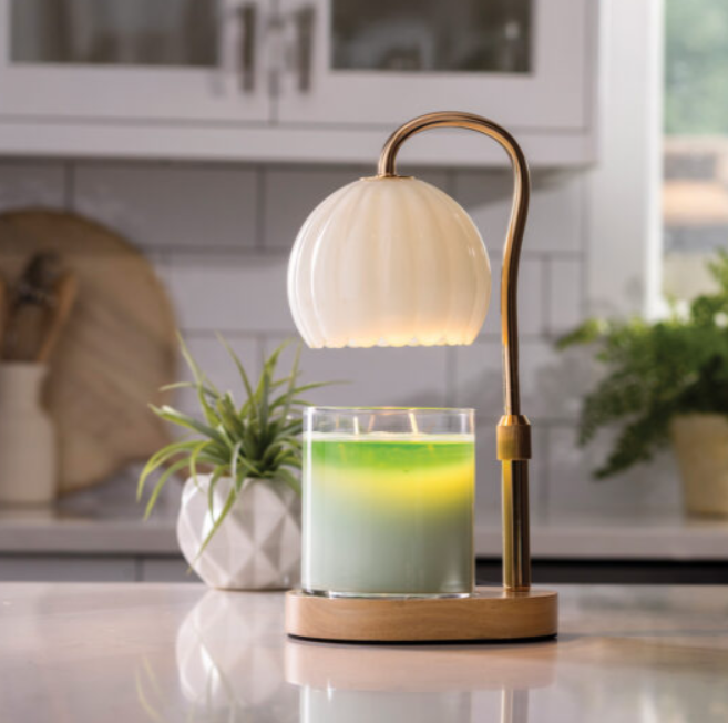Milk Glass Candle Warmer Lamp