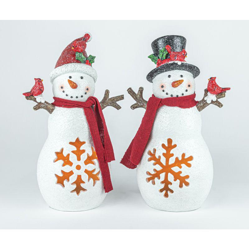 Snowflake Snowman Light Up Statue