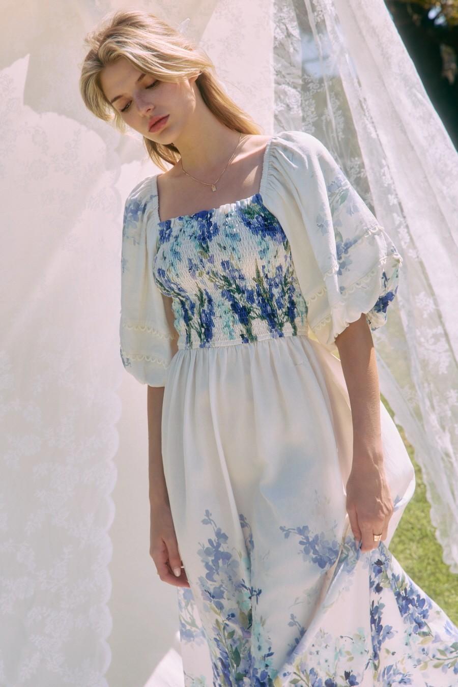 Plus Floral Border Printed Maxi Dress