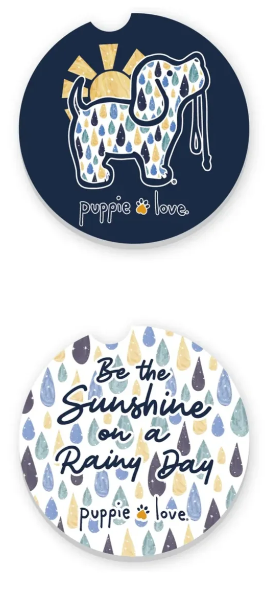 Raindrop Pup Car Coaster