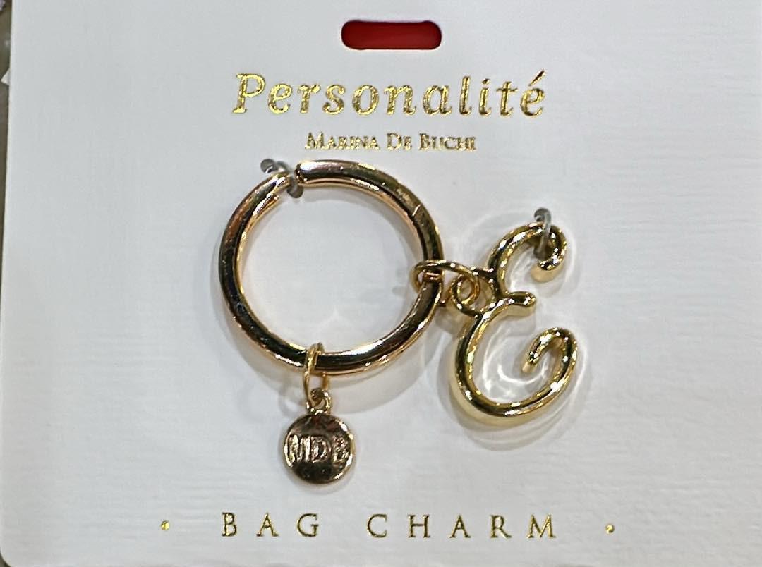 E Initial Bag Charm Keyring